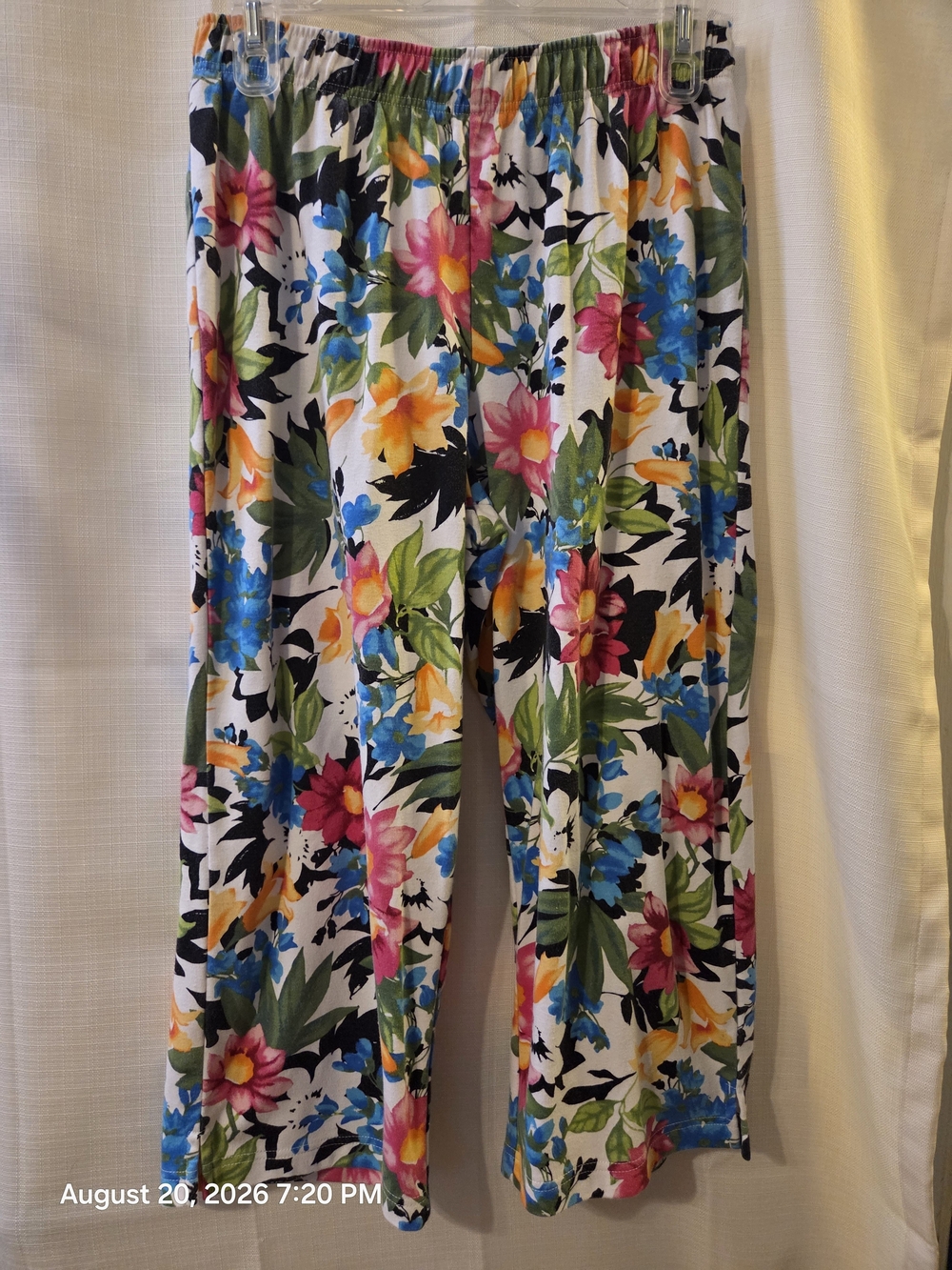 White Stag Multicolor Floral Wide-Leg Pull-On Pants